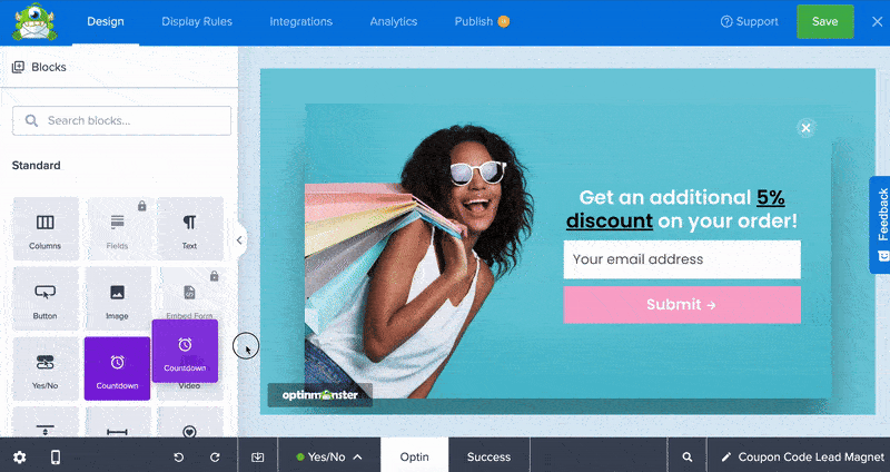 optinmonster-drag-and-drop-builder - OptinMonster OptinMonster's drag-and-drop builder