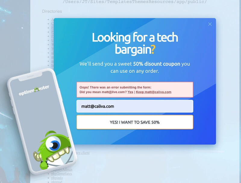 Approve or deny autocorrect suggestions when Lead Verification is configured. - OptinMonster Approve or deny autocorrect suggestions when Lead Verification is configured.