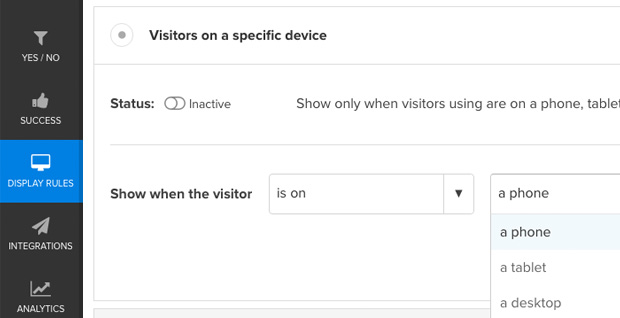 Device Specific Rules for OptinMonster - OptinMonster Device Specific Rules for OptinMonster