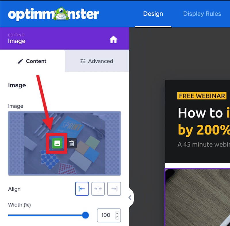 Edit existing image block image. - OptinMonster Edit existing image block image.