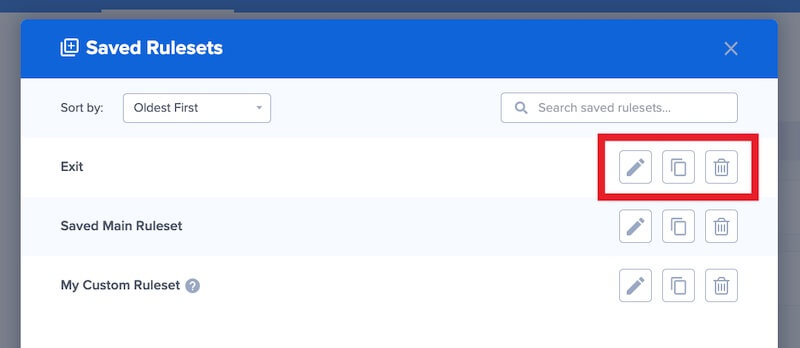 Edit Ruleset Options - OptinMonster Edit Ruleset Options