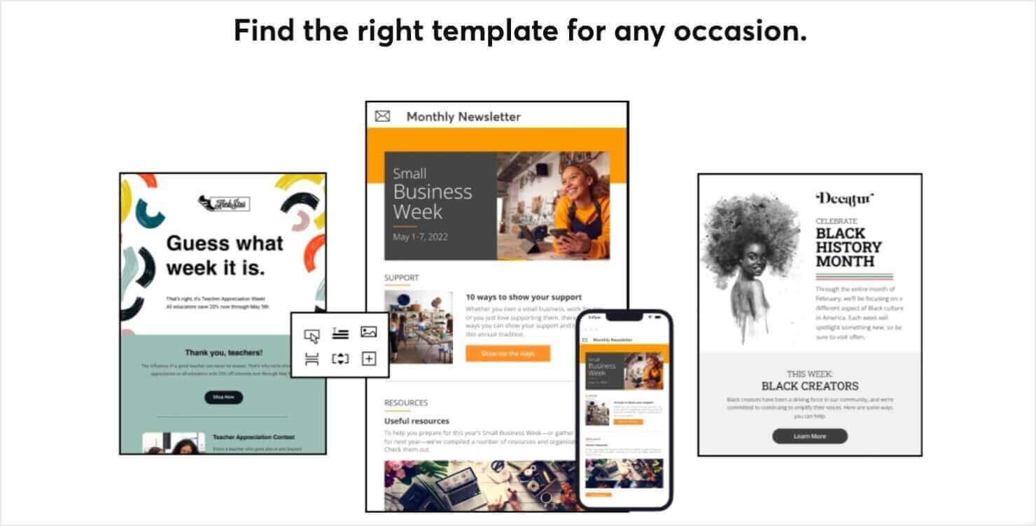 email-newsletter-design-templates-constant-contact - OptinMonster Examples of email newsletter templates from Constant Contact