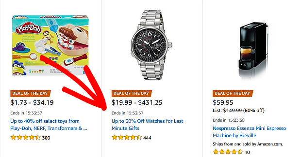 fomo - amazon lightning deals - OptinMonster amazon lightning deals are a good fomo marketing example