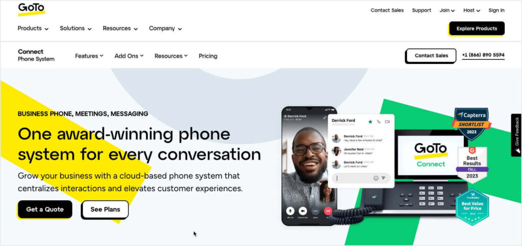 goto-connect-voip-business-internet-phone - OptinMonster GoTo Connect VoIP service for small business