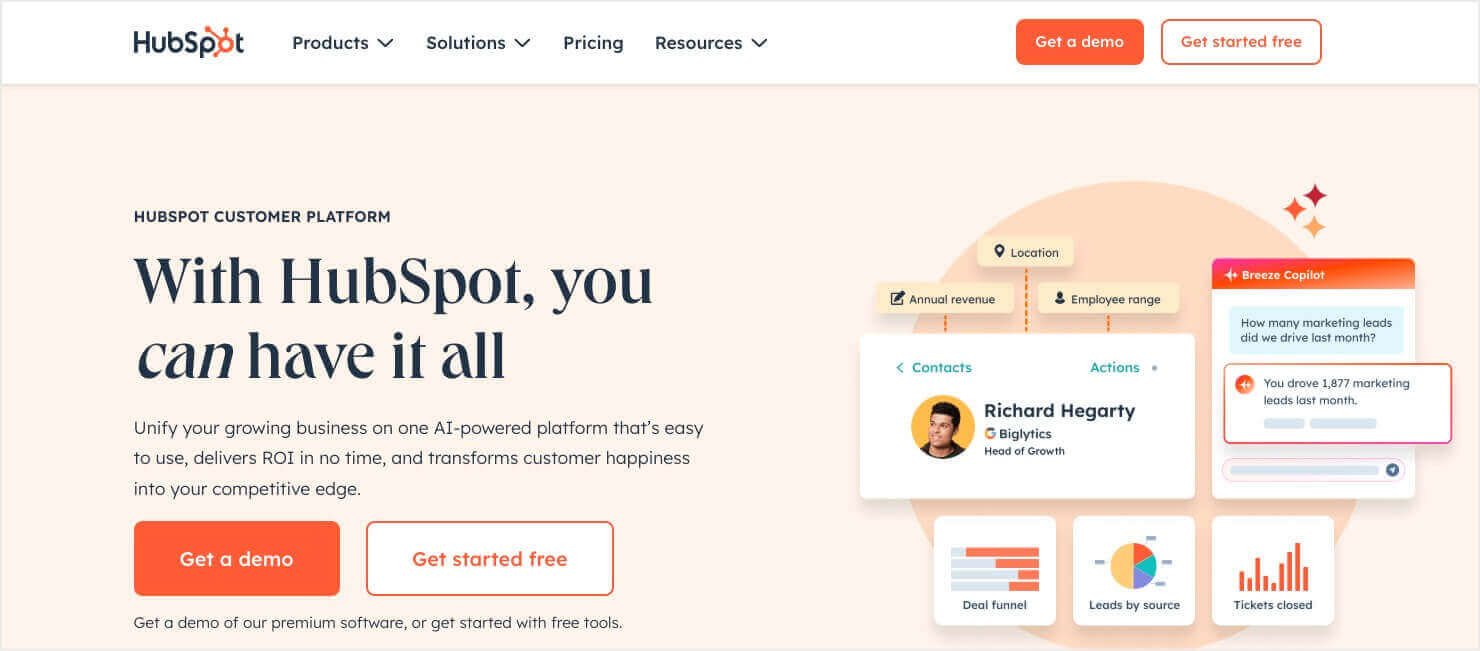 hubspot-homepage - OptinMonster Hubspot homepage