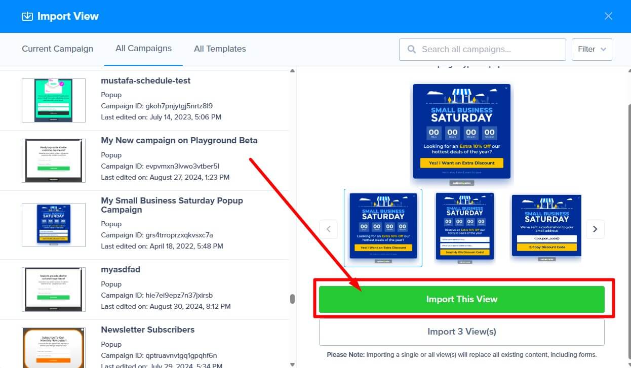 importThisViewButton - OptinMonster import This View Button