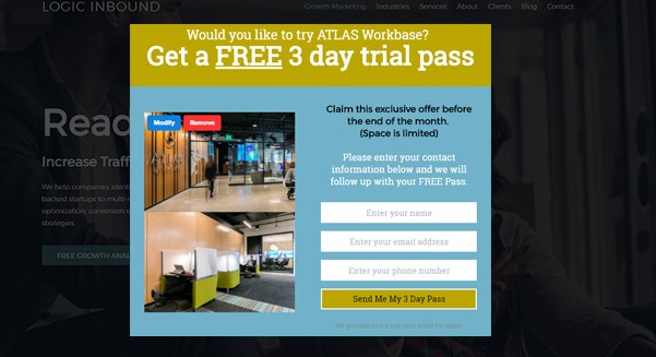 Logic inbound split test - OptinMonster