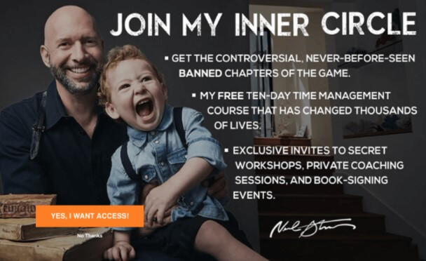 Neil Strauss popup example - OptinMonster Neil Strauss popup example for exit intent popup