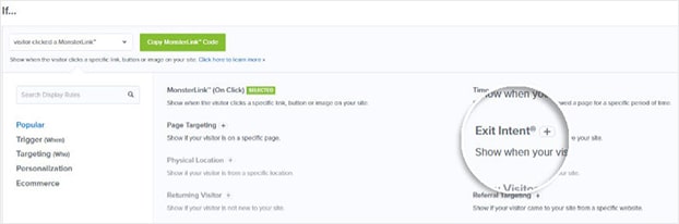 OptinMonster Exit Intent Display Rule - OptinMonster OptinMonster Exit Intent Display Rule