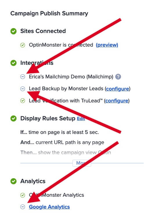 Items that have not yet been configured. - OptinMonster Items that have not yet been configured.