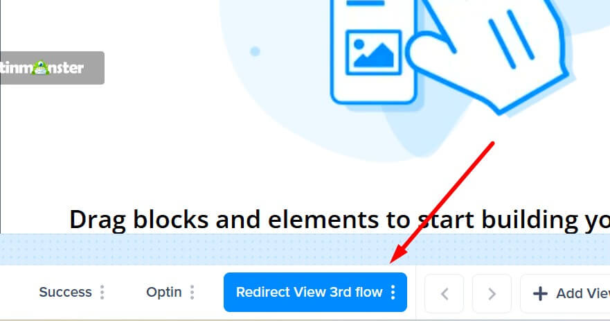View at the bottom toolbar after being renamed - OptinMonster Screenshot of the renamed view in the bottom toolbar.