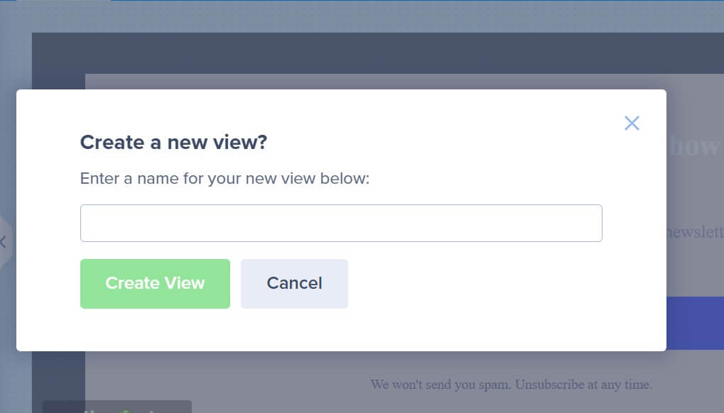 Add new multiple views popup - OptinMonster Screenshot of the "Add New multiple views" popup