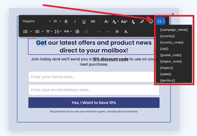 Add a Smart Tag to your Text field. - OptinMonster Add a Smart Tag to your Text field.