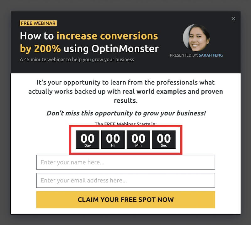 Example of a static countdown timer once the date and time have passed - OptinMonster Example of a static countdown timer once the date and time have passed