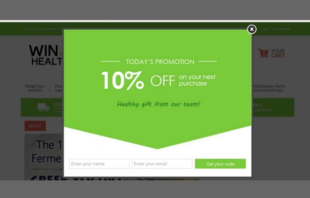 Win in health lightbox popup - OptinMonster Win in health lightbox popup