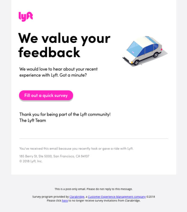 your-recent-experience-with-lyft - OptinMonster survey-email-increase-engagement