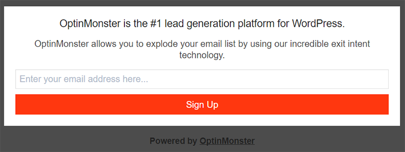 action - OptinMonster Wholesale Suite used the Action template for inline two-step optins
