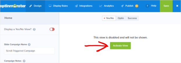 activate-yes-no-view-2 - OptinMonster activate yes/no view