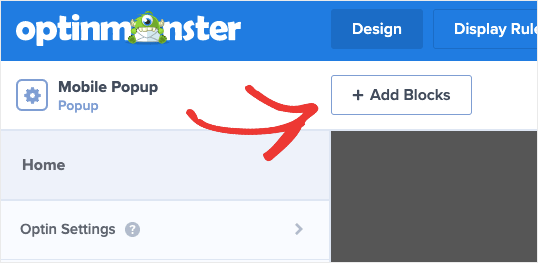 Add blocks to mobile popup-min - OptinMonster Add blocks to mobile popup