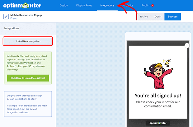 add-new-integration - OptinMonster