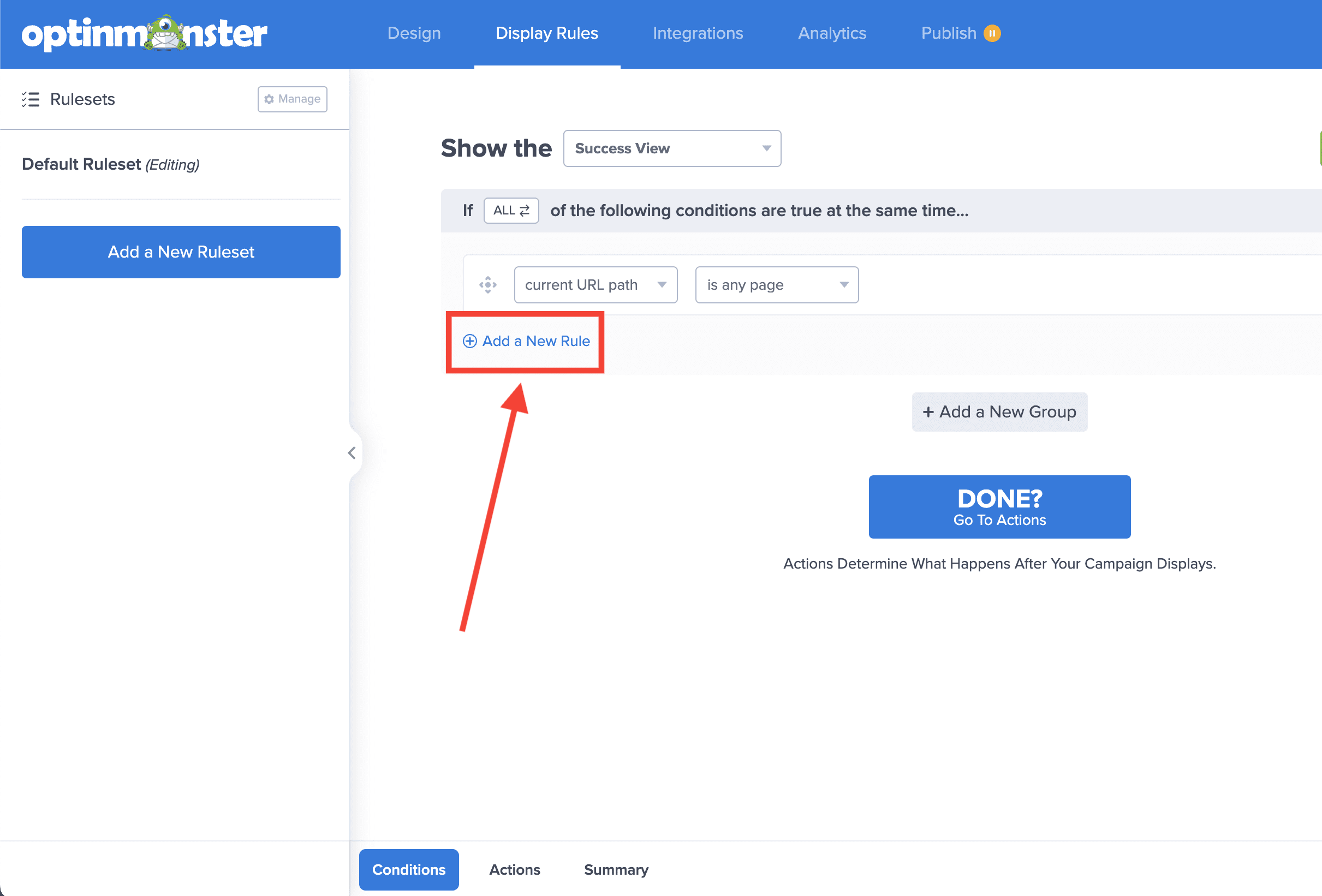 Add New Rule - OptinMonster
