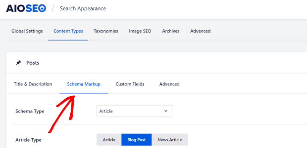 AIOSEO content types - OptinMonster AIOSEO review: content types