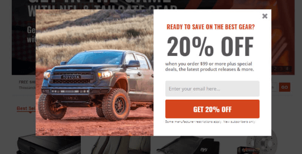 Autoanything ecommerce popup-min - OptinMonster Autoanything ecommerce popup