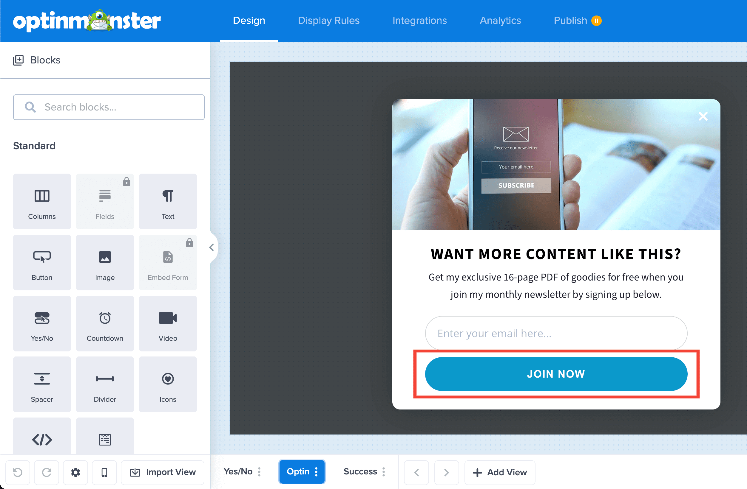 Form Button - OptinMonster Form Button