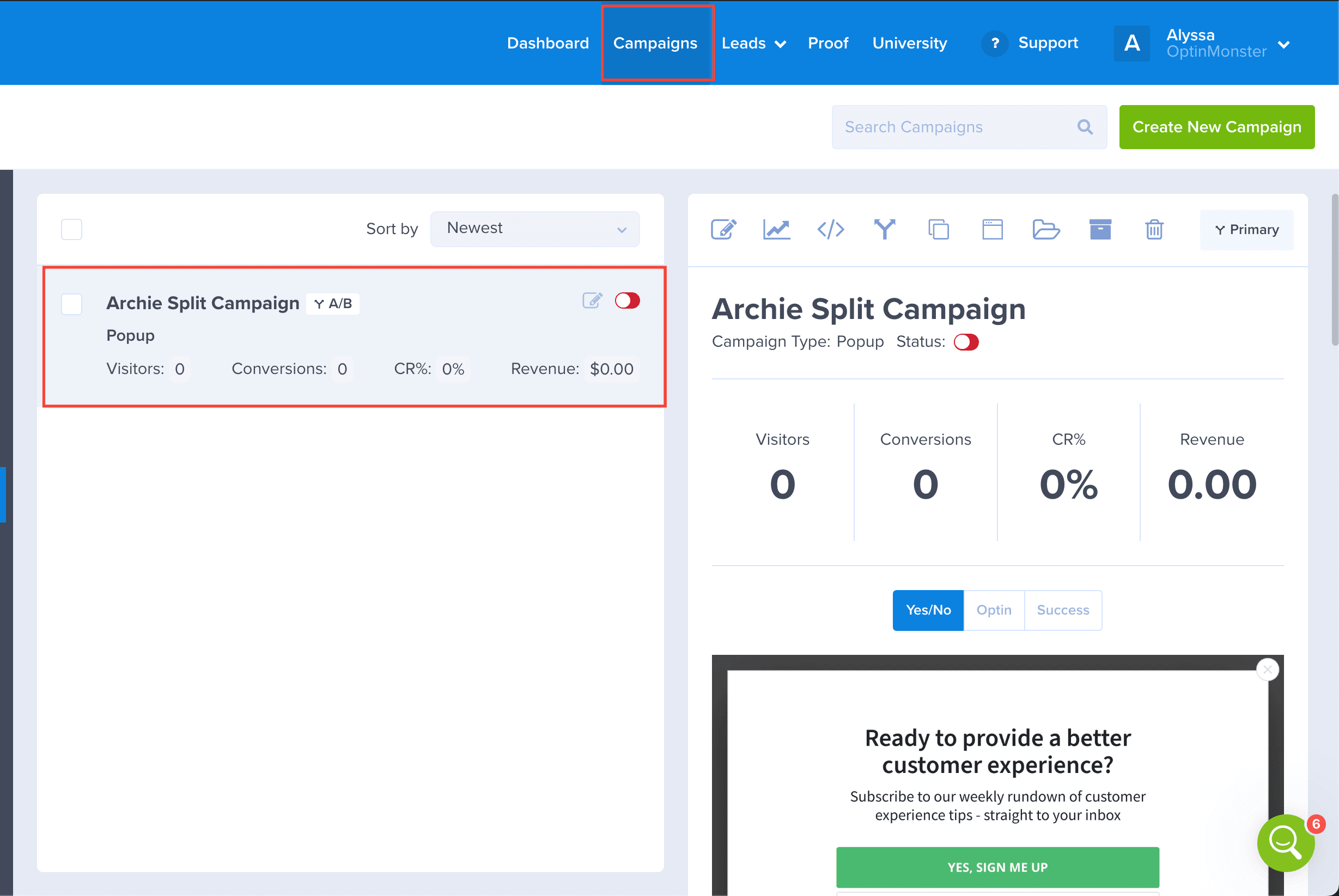 Split Group - OptinMonster