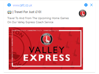 Charlton-Athletic-push-notification - OptinMonster push notification example