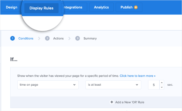 Choose Display Rules in your OM campaign-min - OptinMonster Choose Display Rules in your OM campaign