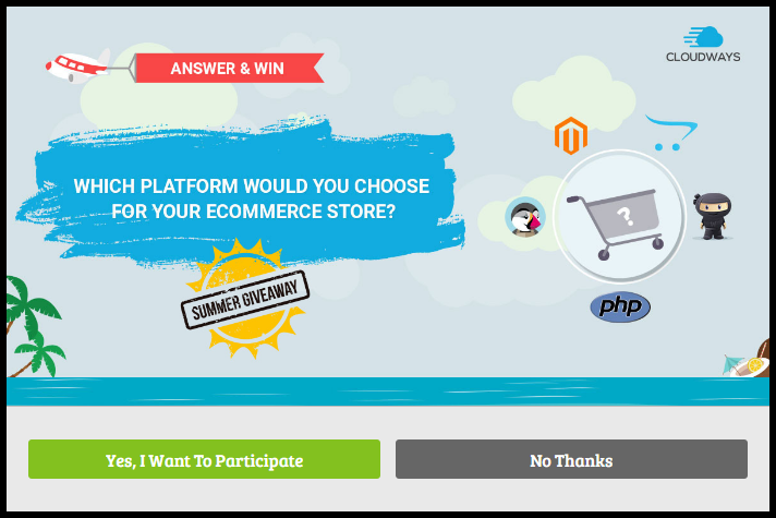 Cloudways used seasonal marketing in their OptinMonster optins - OptinMonster Cloudways used seasonal marketing in their OptinMonster optins