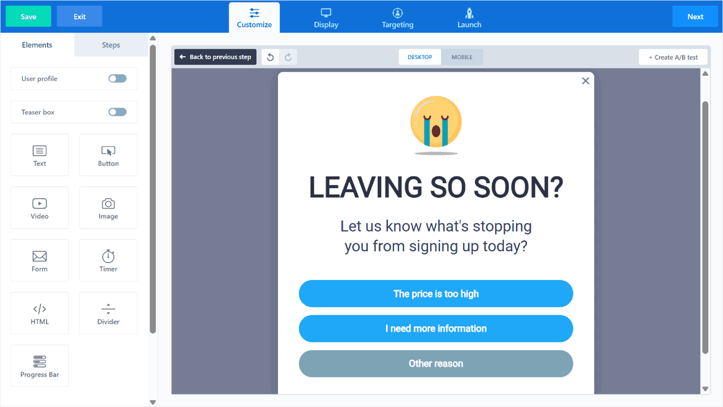 The ConvertBox campaign editor - OptinMonster The ConvertBox campaign editor