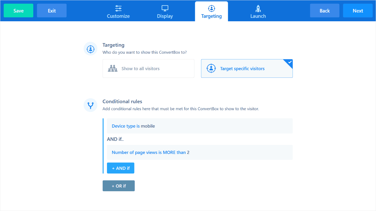 ConvertBox's targeting rules - OptinMonster ConvertBox's targeting rules
