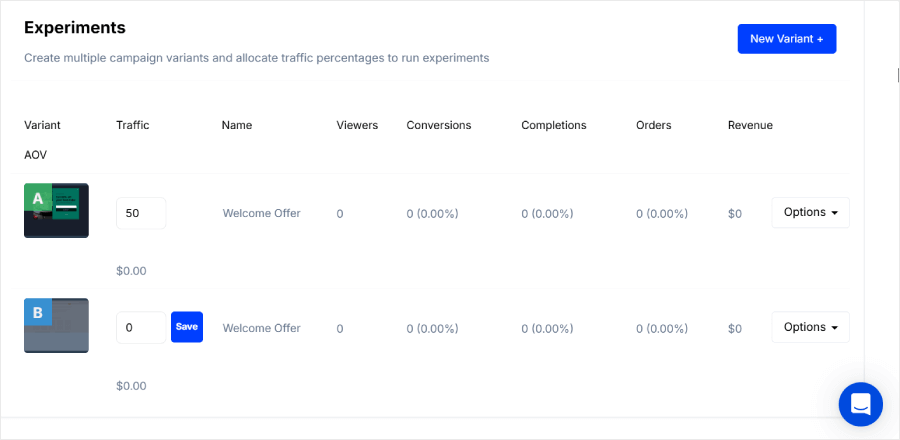 ConvertFlow's experiments feature - OptinMonster ConvertFlow's experiments feature