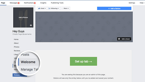 custom-iframe-app-in-facebook - OptinMonster custom iframe app will show up in facebook menu above manage tabs