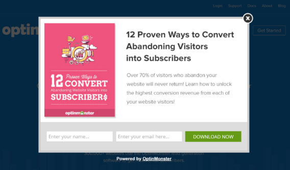 exit intent popup - OptinMonster exit intent popup