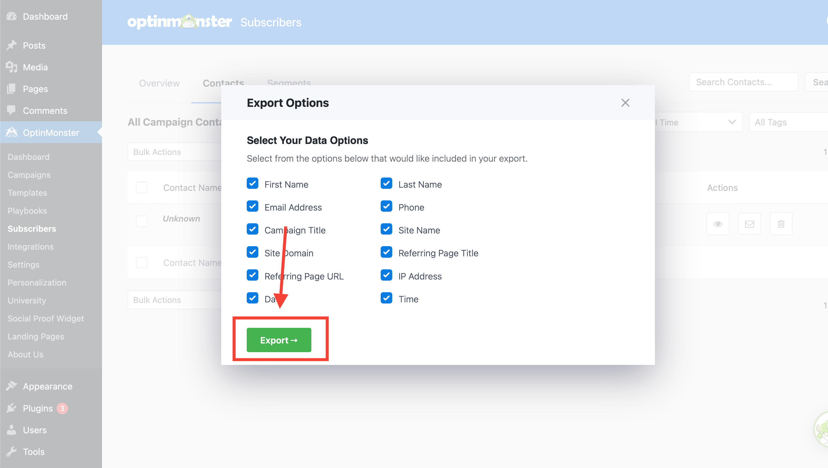 Export - OptinMonster