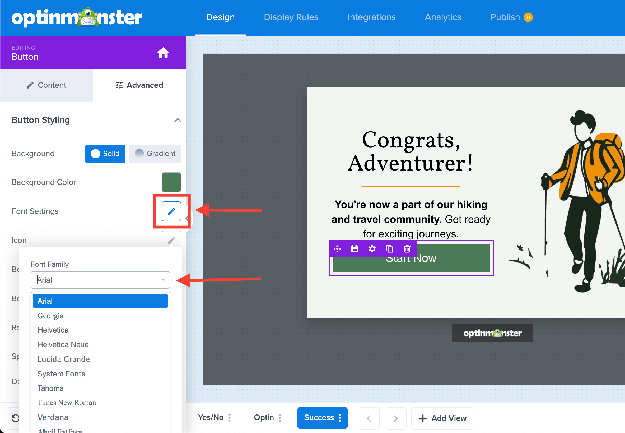 Font Family - OptinMonster