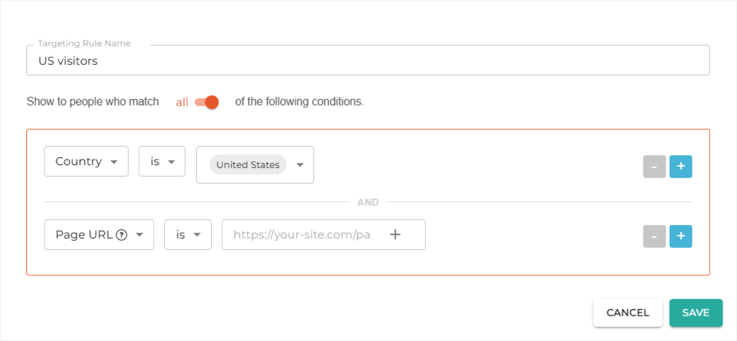 Creating a custom targeting rule in Hello Bar - OptinMonster Creating a custom targeting rule in Hello Bar
