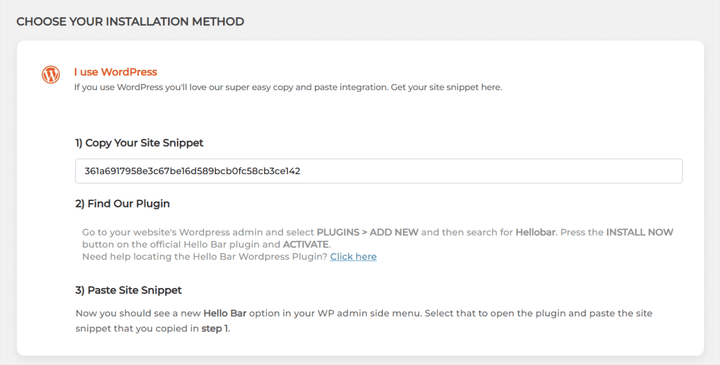 Connecting a WordPress website with Hello Bar - OptinMonster Connecting a WordPress website with Hello Bar