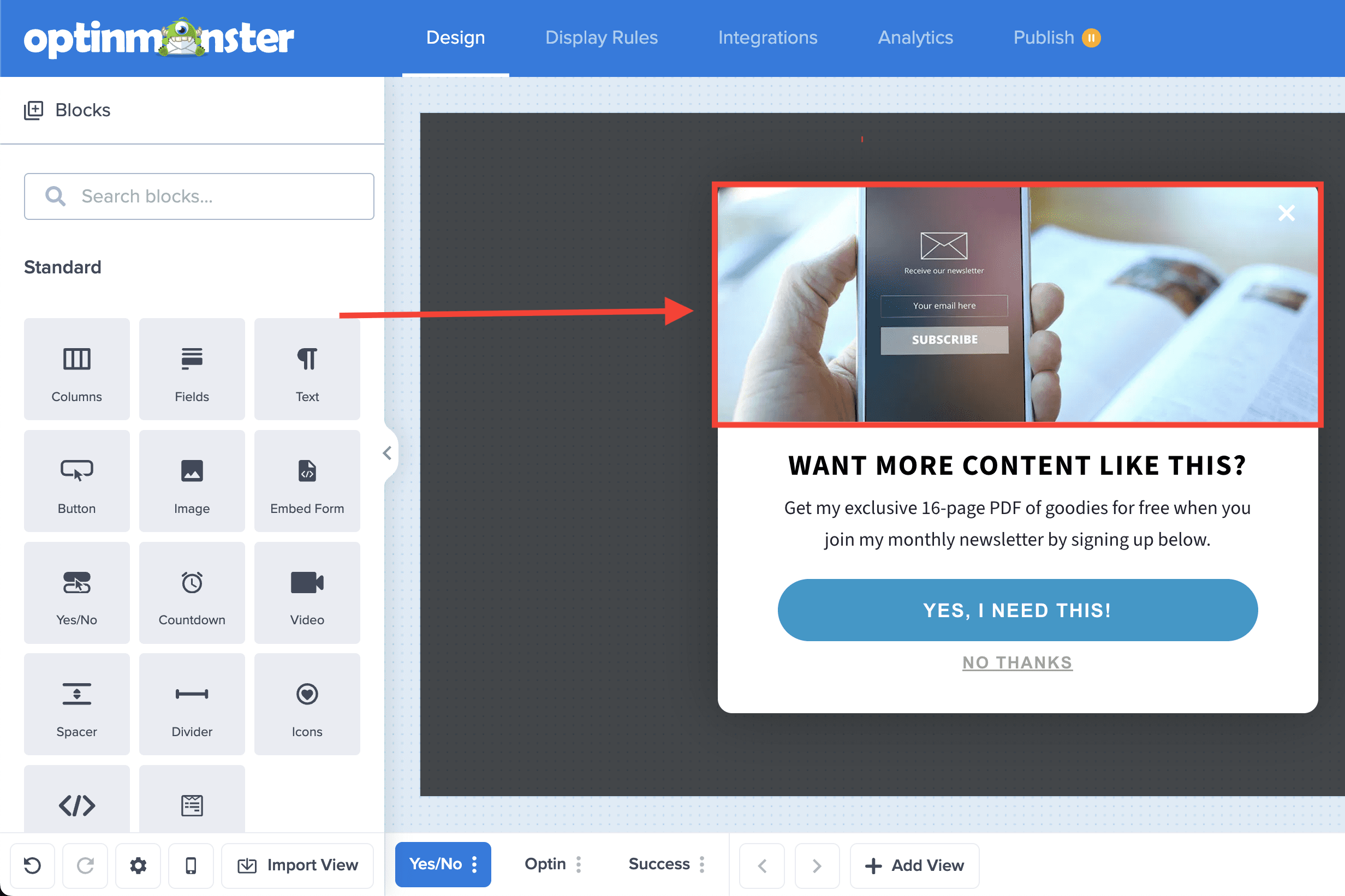 Image - OptinMonster Select Image