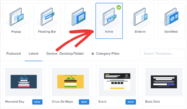 inline form - OptinMonster inline form