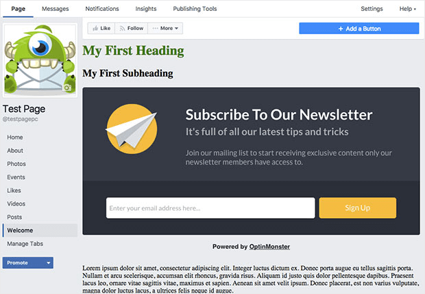 inline-optin-shown-in-facebook-tab - OptinMonster inline optin shown in facebook tab