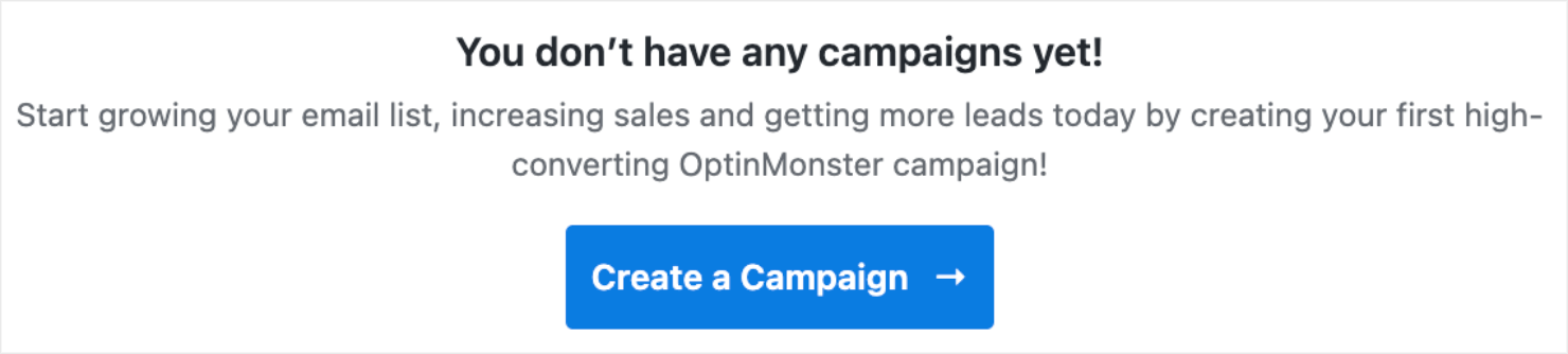 mailchimp_no campaigns-min - OptinMonster mailchimp popup for wordpress sites