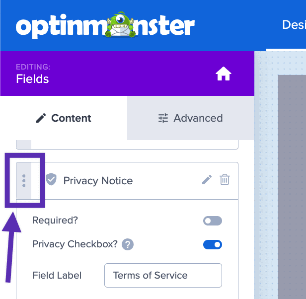 Reposition the Privacy Notice relative to other fields in your OptinMonster form. - OptinMonster Reposition the Privacy Notice relative to other fields in your OptinMonster form.