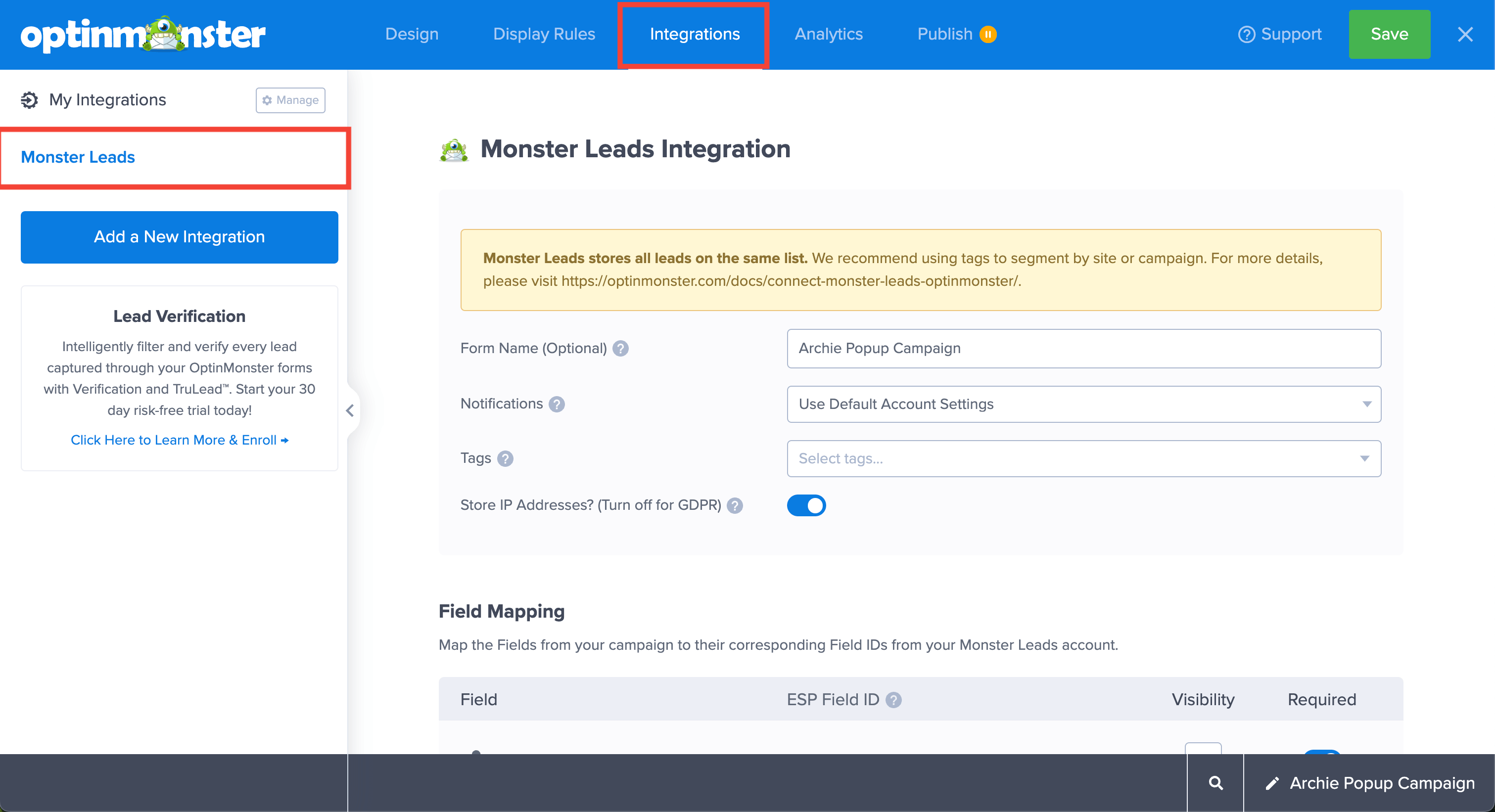 Monster Leads Tags - OptinMonster