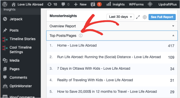 MonsterInsights Top Pages-min - OptinMonster top posts and pages with monsterinsights