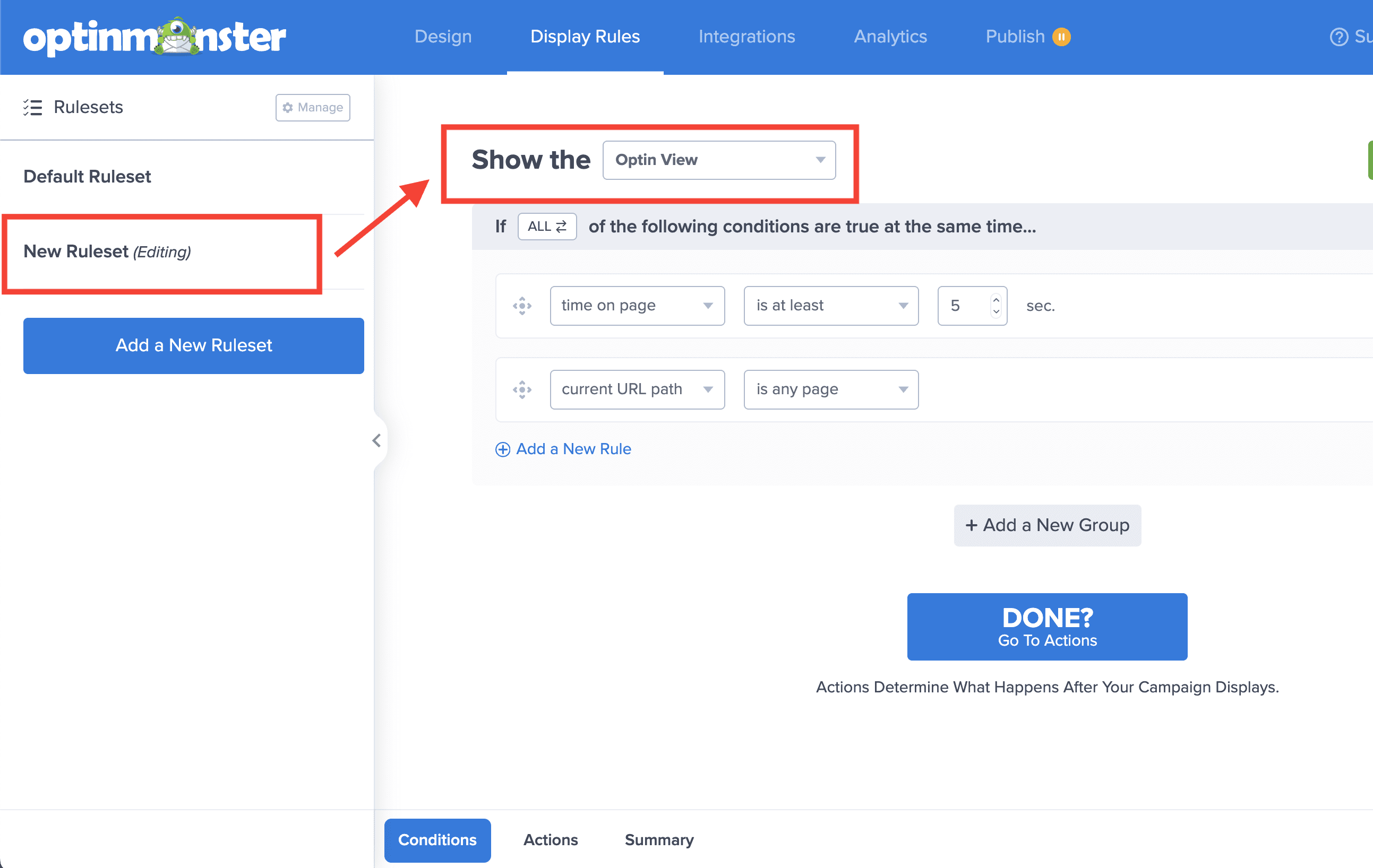 New Ruleset - OptinMonster