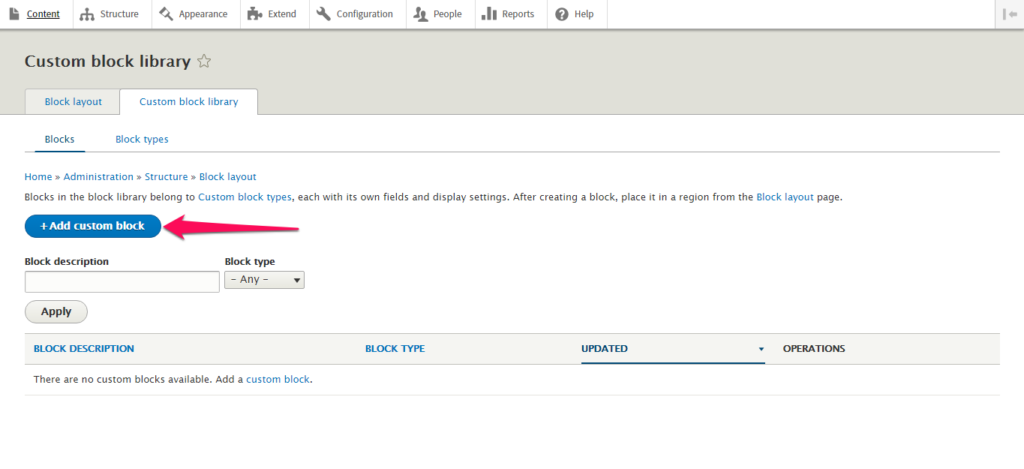 OptinMonster on Drupal 8 - OptinMonster Click Add Custom Block